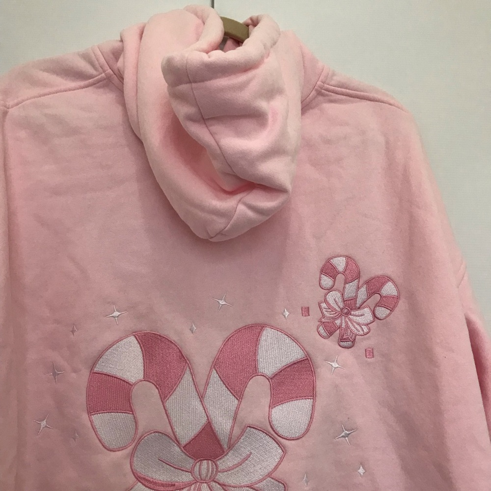 Sumkissed Light Pink Candy Cane Wonderland Hoodie Size M - Picture 6 of 8